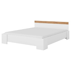 Bestmobilier Francesco - lit - 160x200 cm - bois et blanc