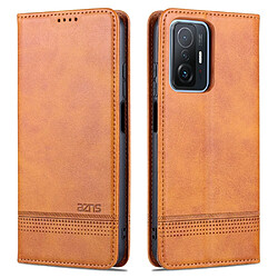 Etui en PU AZNS antichoc marron pour votre Xiaomi 11T/11T Pro