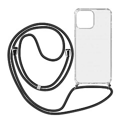 Avizar Coque Cordon Transparente iPhone 13 Pro Lanière Amovible noir