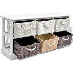 Acheter Maison Chic Banc de rangement | Meuble de rangement d'Entrée | Coffres d'Intérieur 6 tiroirs Bois -MN94535