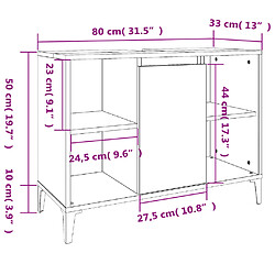 vidaXL Ensemble de meubles de salle de bain 3 pcs Chêne fumé pas cher