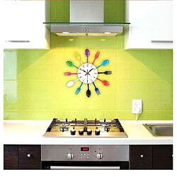 Acheter Wewoo Horloge murale Couverts De Cuisine En Métal Cuillère Fourchette Creative Quartz Horloges Montées Au Design Moderne Décoratif Noir