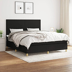 Maison Chic Lit Adulte - Lit simple Lit à sommier tapissier avec matelas moelleux - Meuble de Chambre - Noir 180x200 cm Tissu -MN76900