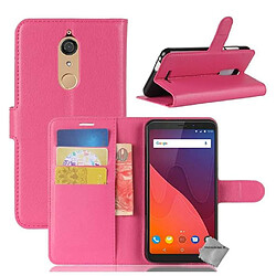 Htdmobiles Housse etui portefeuille pour Wiko View + film ecran - ROSE