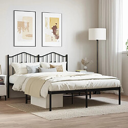 Maison Chic Lit adulte - Cadre de lit métal avec tête de lit,Structure du lit Contemporain pour chambre noir 135x190 cm -MN25257 