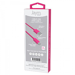 Jaym Câble USB vers Type-C 3A - 1,5 mètres - Collection POP - Rose pas cher