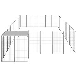 vidaXL Chenil Argenté 26,62 m² Acier