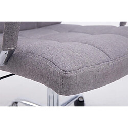 Acheter Decoshop26 Chaise fauteuil de bureau à roulettes en tissu gris hauteur réglable BUR10113