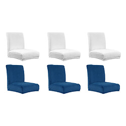 6 Pièces Extensible Bas Housse De Chaise Tabouret De Bar Housse Blanc Bleu