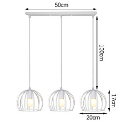 Stoex Lustre Rétro Antique Suspension Luminaire Vintage Plafonnier Métal Fer - Blanc E27 pas cher