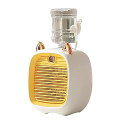 Ventilateur Portable, Moteur Brushless Réglable à 3 vitesses, Nano Spray, Batterie 2400mAh, Jaune