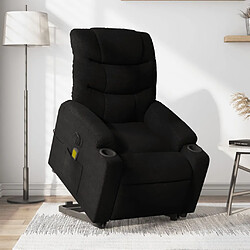 Maison Chic Fauteuil Relax pour salon, Fauteuil inclinable de massage électrique Noir Tissu -GKD48664