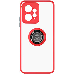 Avizar Coque pour Xiaomi Redmi Note 12 4G Bague Métallique Support Vidéo Rouge