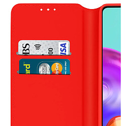 Avizar Housse Samsung A41 Clapet Porte-cartes Fonction Support Fin et Élégant Rouge pas cher