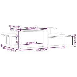 vidaXL Tables basses 2 pcs Sonoma gris Bois d'ingénierie pas cher