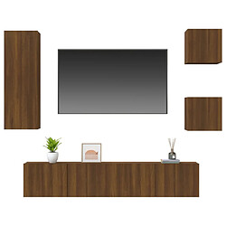 Avis vidaXL Ensemble de meubles TV 5 pcs Chêne marron Bois d'ingénierie