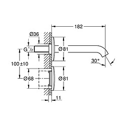 GROHE Infrarouge façade murale sans mitigeur Essence E 36447000, Chrome