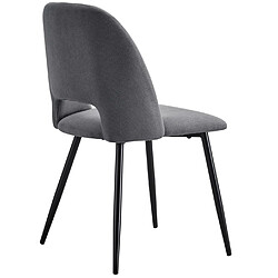 Pegane Lot de 2 chaises de salle à manger rembourrées en tissu coloris gris - Longueur 58 x profondeur 50 x hauteur 86 cm