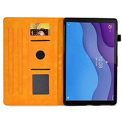 Etui en PU fermoir magnétique avec support, porte-cartes et porte-stylo pour votre Lenovo Tab M10 HD Gen 2 X306 10.1" - orange