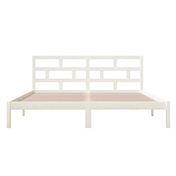 Acheter Maison Chic Lit adulte - Lit simple Cadre de lit,Structure du lit Contemporain Blanc Bois de pin massif 140x190 cm -MN50241