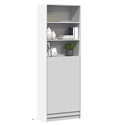 vidaXL Buffet haut avec LED blanc 69x32,5x200 cm bois d’ingénierie