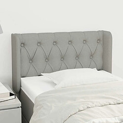 Maison Chic Tête de lit scandinave avec oreilles,meuble de chambre Gris clair 83x16x78/88 cm Tissu -MN53599