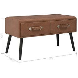 vidaXL Table basse Marron foncé 80x40x46 cm Similicuir pas cher