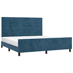 Avis Maison Chic Lit adulte - Cadre Structure de lit avec tête de lit Contemporain Bleu foncé 160x200 cm Velours -MN40036