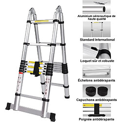 Avis 3.2M Échelle Télescopique en Aluminium Pliante (1,6M + 1,6M)