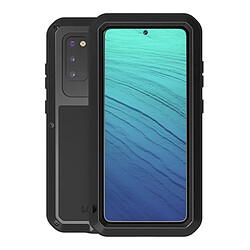 Coque en silicone + métal antichoc cool antipoussière noir pour votre Samsung Galaxy S20