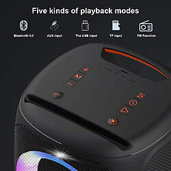 Universal Haut-parleur Bluetooth haute puissance Portable Outdoor Song Theater Wireless Microphone Subwoofer Haut-parleur Portable (Noir)