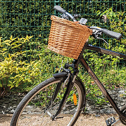 Aubry Gaspard Panier à vélo en osier naturel Grand modèle.