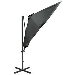 Avis vidaXL Parasol de jardin en porte-à-faux avec mât et lumières LED