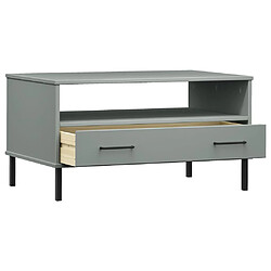 Acheter vidaXL Table basse avec pieds en métal Gris 85x50x45 cm Bois OSLO