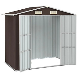 vidaXL Abri de jardin Marron 205x129x183 cm Acier galvanisé