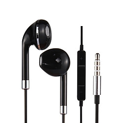 Wewoo Écouteurs argent et noir pour iPhone, Galaxy, Huawei, Xiaomi, LG, HTC autres smartphone intra-auriculaires à fil 3,5 mm avec contrôle de ligne Mic,