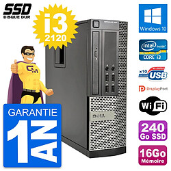 PC Dell OptiPlex 990 SFF Intel Core i3-2120 RAM 16Go SSD 240Go Windows 10 Wifi - Occasion