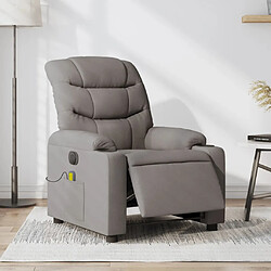 vidaXL Fauteuil de massage inclinable électrique Taupe Tissu