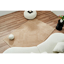 NAZAR Tapis motif géométrique beige - 160x230