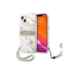 Avis Guess Maroquinerie Guess Coque pour Apple iPhone 13 Mini Marble Strap Gris