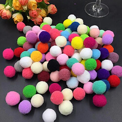 Avis 100 pcs assorties coloré pompon pelucheux pompons boule de Noël bricolage décor 15mm