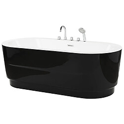 Beliani Baignoire îlot noire avec robinets 170 x 80 cm EMPRESA pas cher