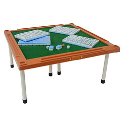 Mini Jeu De Société Portable De Voyage Mahjong Avec Table Pliable Bleu