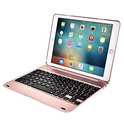 Wewoo Clavier QWERTY Universel or rose pour iPad 9.7 2018 et Air & Air 2 Pro 9.7 nouvel 9.7 pouces 2017 ABS ultra-mince type de couverture de flip Bluetooth horizontal étui en cuir F19B