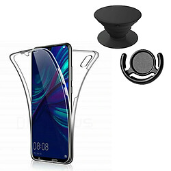 PHONECARE Kit Coque 3x1 360° Impact Protection + 1 PopSocket + 1 Support PopSocket Noir - Impact Protection - Huawei Y7 2019