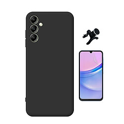 Kit De Film Hydrogel À Coque Complète Avant + Coque En Silicone Liquide + Support Voiture Magnétique Renforcé Phonecare Pour Samsung Galaxy A16 - Noir