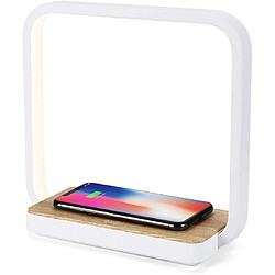 Chrono A13 Lampe de Chevet Chargeur sans Fil, Lampe de Table Tactile, Veilleuse LED avec Qi Certified Chargeur Induction pour Samsung Galaxy S10/S9/S6/Note 10, iPhone 12/11/XS MAX/XR/X/8/8 Plus(Blanc)