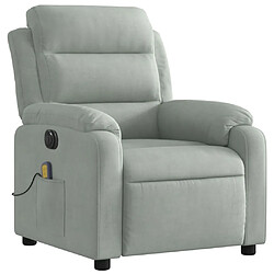 Avis Maison Chic Fauteuil Relax pour salon, Fauteuil inclinable électrique de massage gris clair velours -GKD24431