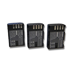 3 x batteries vhbw Li-Ion Set 2000mAh (7.2V) pour appareil photo Panasonic Lumix DC-GH5, DC-GH5L, DC-GH5M comme DMW-BLF19, DMW-BLF19E.