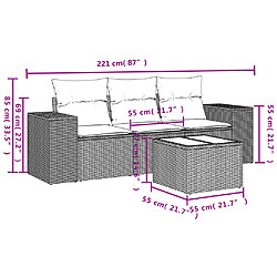 Avis Maison Chic Salon de jardin avec coussins 4 pcs, Ensemble Tables et chaises de jardin,, Ensemble Tables et chaises de jardin, beige résine tressée -GKD116854